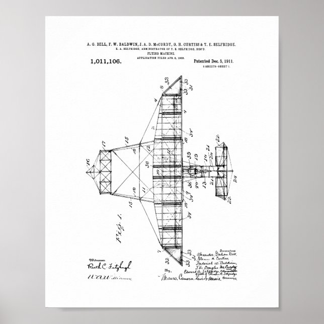 Affiche Brevet de machine volante (Devant)