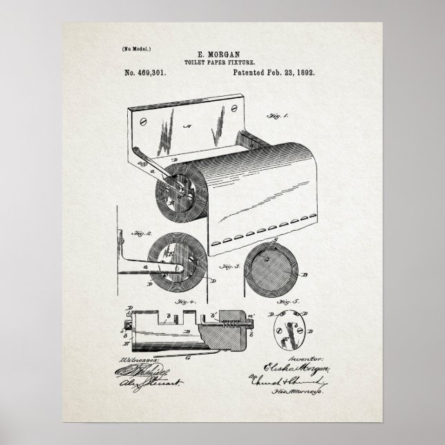 Affiche Brevet de rouleau de papier toilette (Devant)