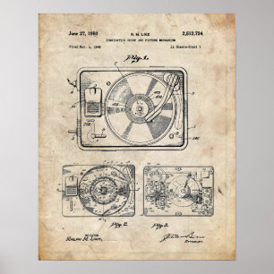 Affiche Brevet de tourne-disque