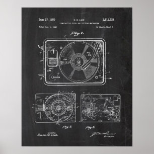 Affiche Brevet de tourne-disque