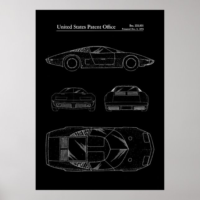 Affiche Brevet de voiture Chevrolet Aerovette Concept (Devant)