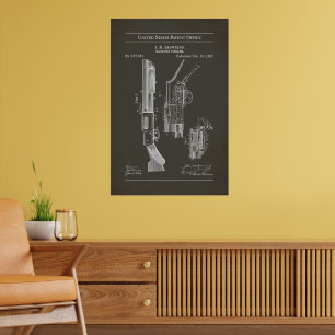 Affiche Brevet US 577281 - Pump Action Shotgun 1897