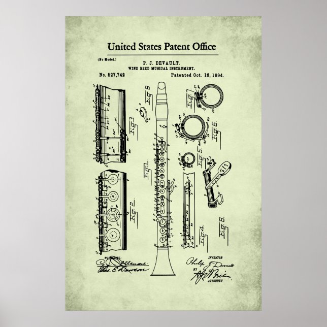 Affiche Brevet US - Clarinet (Devant)
