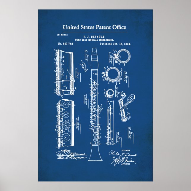 Affiche Brevet US - Clarinet (Devant)