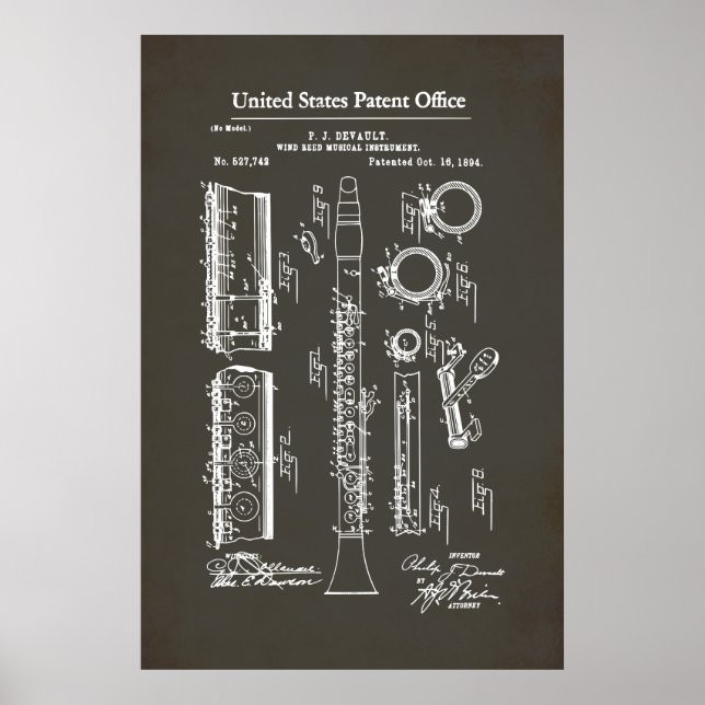 Affiche Brevet US - Clarinet (Devant)