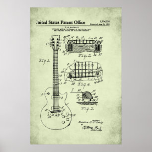 Affiche Brevet US - Guitare acoustique