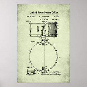 Affiche Brevet US - Snare Drum