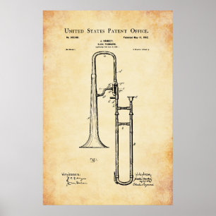 Affiche Brevet US - Trombone