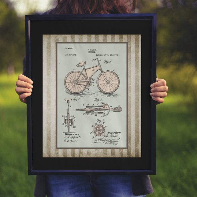 Affiche Brevet vintage 1894 Carr Bicycle (Créateur téléchargé)