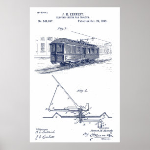 Affiche Brevet vintage Streetcar
