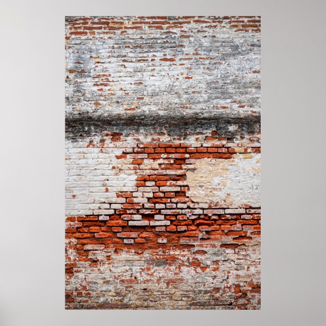 Affiche  brick wall on the roadabandoned, abstract, aged,  (Devant)