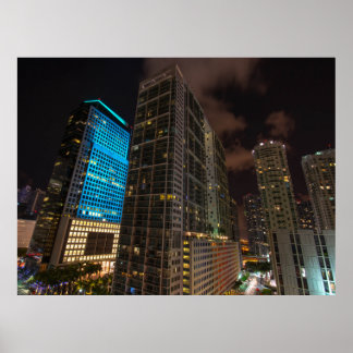 Affiche Brickell Ave Miami Floride Soirée dans la ville