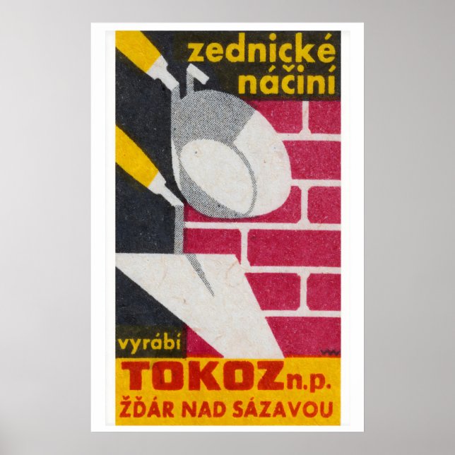 Affiche Bricklaying Construction - Matchbox Print - Czech (Devant)