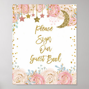 Affiche Bricolage doré S'il vous plaît signer notre livre 