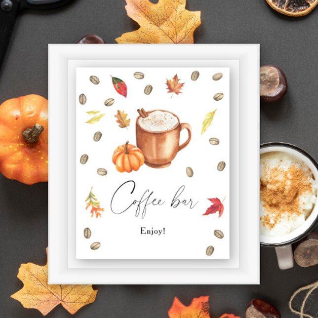 Affiche Bride à la mode de latte de citrouille Bar à café (Créateur téléchargé)