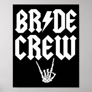 Affiche Bride Crew Rock N Roll Gothique Halloween Bachelor