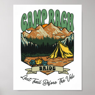 Affiche Bride Retro Camp Bach Party Camping Bachelorette 2