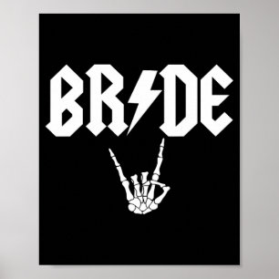Affiche Bride Rock N Roll Gothique Halloween Bachelorette