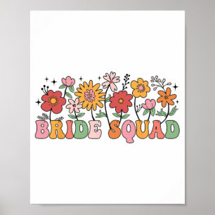Affiche Bride Squad Fleur sauvage Mariage de la fête nupti