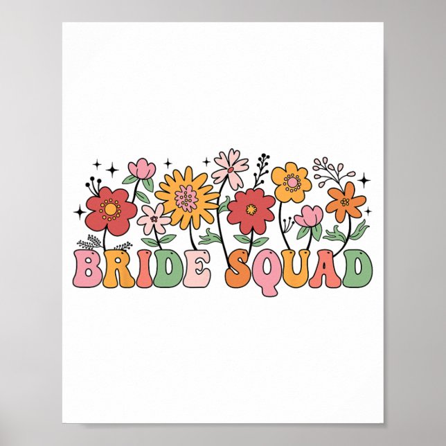 Affiche Bride Squad Fleur sauvage Mariage de la fête nupti (Devant)