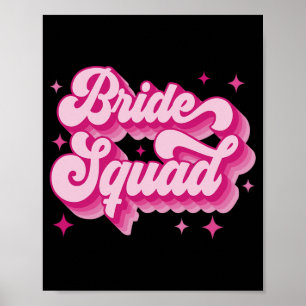 Affiche Bride Squad Retro Mariage de la fête de la mariée