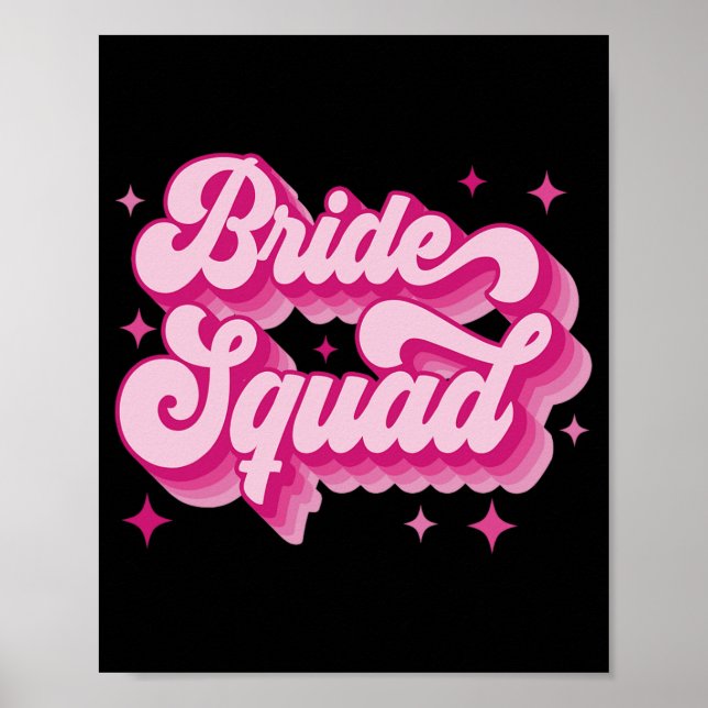 Affiche Bride Squad Retro Mariage de la fête de la mariée  (Devant)