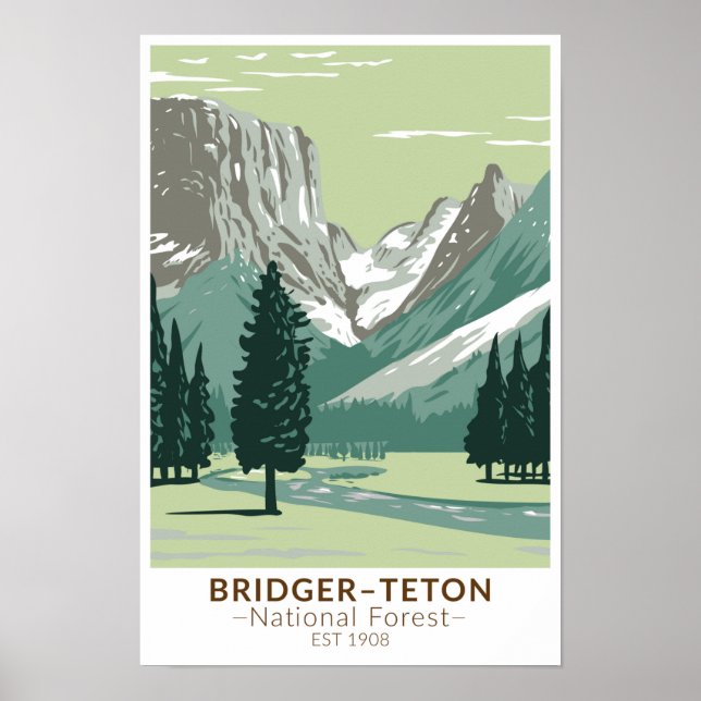Affiche Bridger Teton National Forest Upper Green River (Devant)