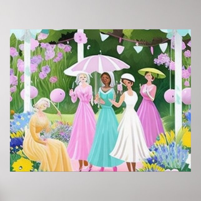 Affiche Bridgerton inspiration aquarelle peinture florale (Devant)