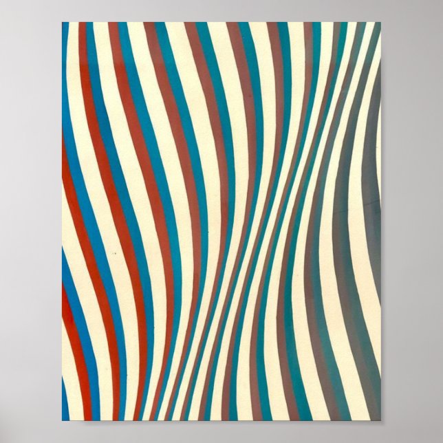 Affiche Bridget Riley peinture abstraite (Devant)