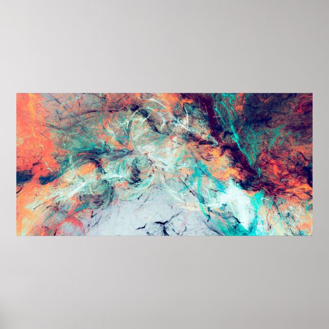 Affiche Bright artistic splashes. Abstract painting trendy (Devant)