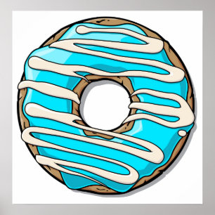 Affiche Bright Blue Donut