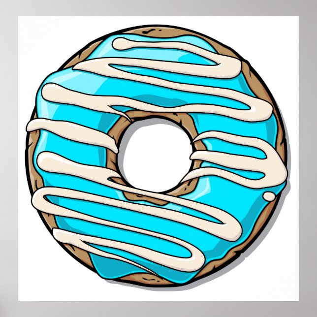 Affiche Bright Blue Donut (Devant)