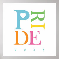 BRIGHT CHEERFUL COLOURFUL FUN PRIDE TYPOGRAPHY