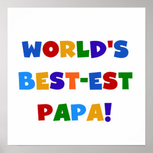 Affiche Bright Colours World's Best Papa Tshirts and Gifts