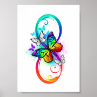 Bright infinity with rainbow butterfly