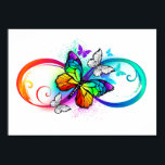 Affiche Bright infinity with rainbow butterfly<br><div class="desc">multicolor, bright, symbole of infinity with rainbow, detailed butterfly monarch. Rainbow butterfly. Rainbow infinity.</div>