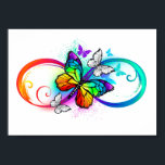 Affiche Bright infinity with rainbow butterfly<br><div class="desc">multicolor, bright, symbole of infinity with rainbow, detailed butterfly monarch. Rainbow butterfly. Rainbow infinity.</div>