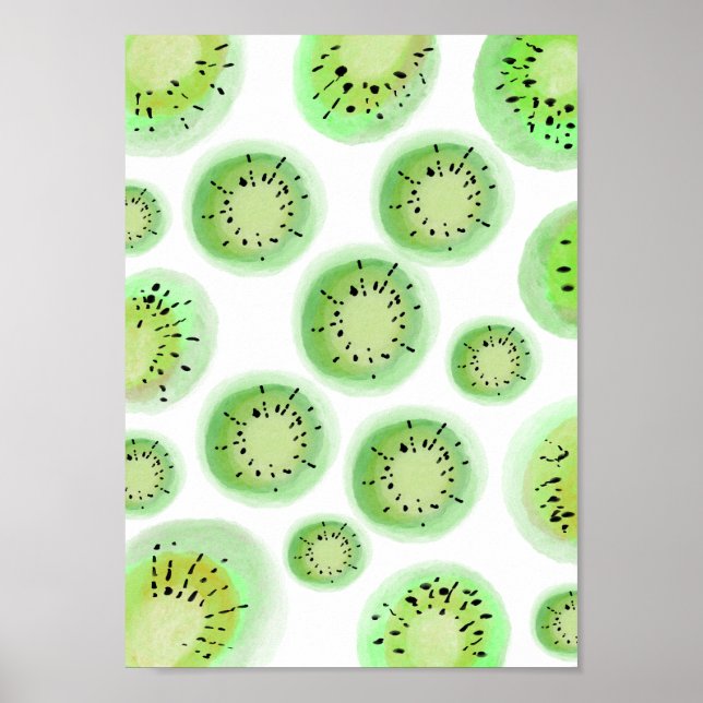 Affiche Bright Lime Kiwi Abstrait Motif de fruits (Devant)