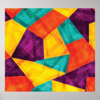 Affiche Bright Mosaic Grunge Motif transparent