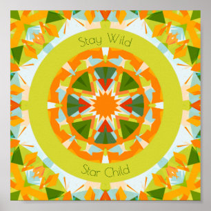 Affiche Bright Orange Green Reste Sauvage Enfant Star Nurs