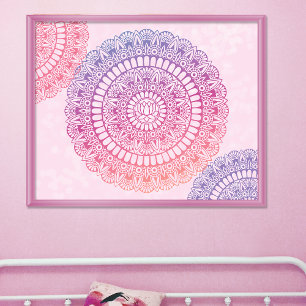 Affiche Bright Pastels Lotus Henna Mandala Imprimer