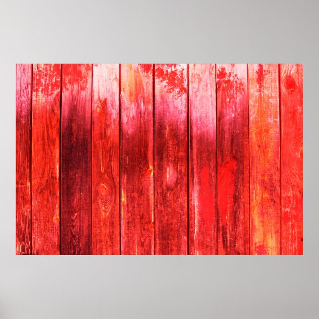 Affiche Bright red wood wall plank texture. Wood texture w (Devant)