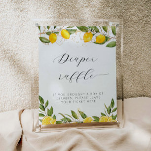 Affiche Bright Summer Lemon Baby Shower Diaper Raffle