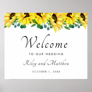 Affiche Bright Sunflowers Greenergie Mariage Welcome Poste