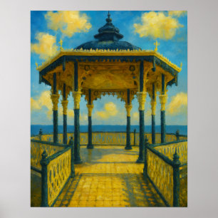 Affiche Brighton Bandstand Glow - Pavillon de bord de mer