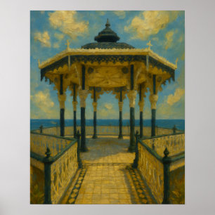 Affiche Brighton Bandstand Glow - Pavillon de bord de mer