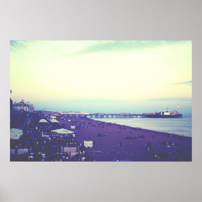 Affiche Brighton beach and ponton, France (Devant)