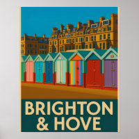 Brighton Beach Huts - Imprimer de bord de mer colo