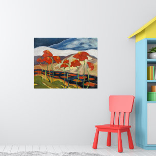 Affiche Brillant et Joyeux, Paysage avec Fleurs,