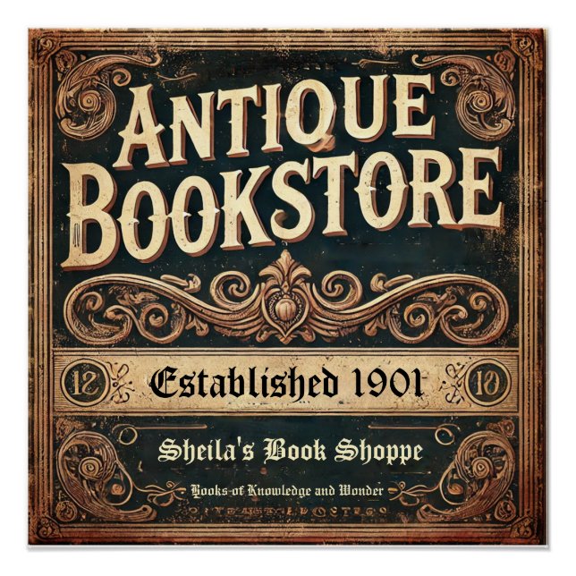 Affiche Brillant Personnalisable de Librairie Anci (Devant)